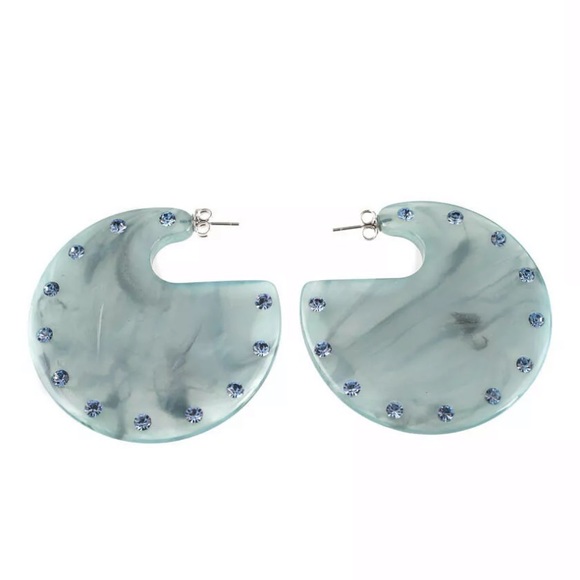 LAST PAIR! Rachel Comey Rhinestone Swirl Camille Earring Blue - Picture 5 of 8